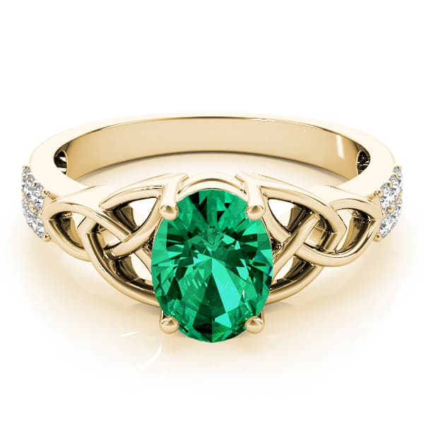Multi-Row Pavé Oval Cut Engagement Ring, style 84571, On hand view in yellow gold