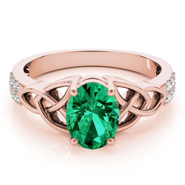 Multi-Row Pavé Oval Cut Engagement Ring, style 84571, On hand view in rose gold