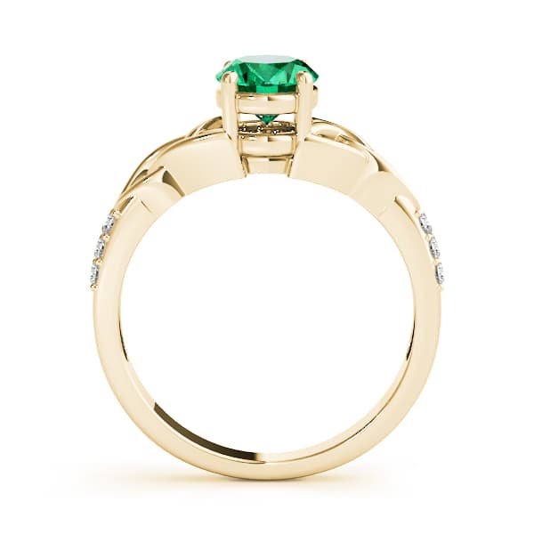 Multi-Row Pavé Oval Cut Engagement Ring, style 84571, Side view in yellow gold