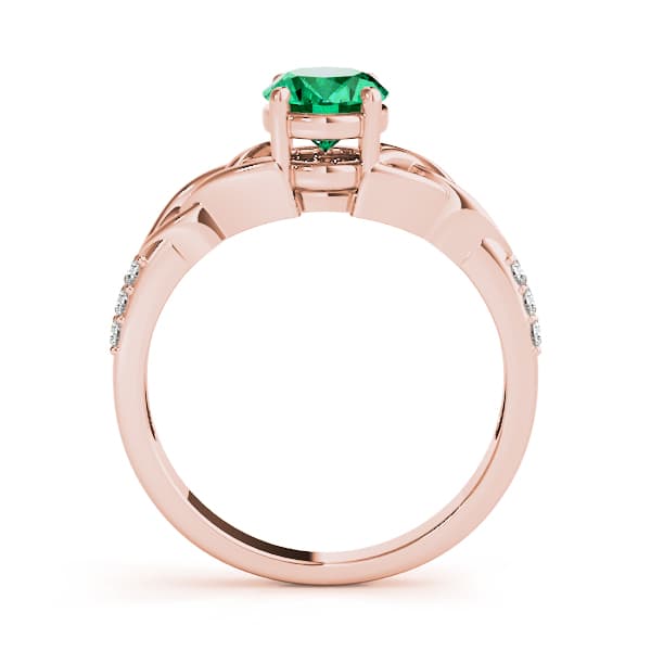 Multi-Row Pavé Oval Cut Engagement Ring, style 84571, Side view in rose gold
