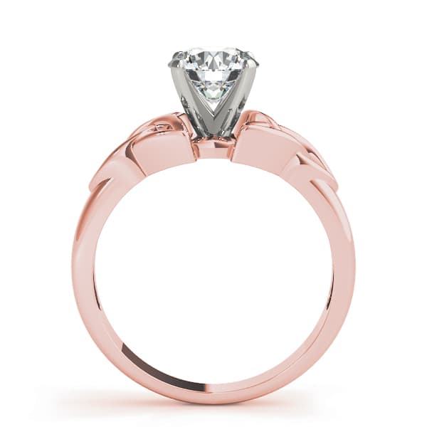 Celtic Knot Solitaire Engagement Ring, style 84572, Side view in rose gold