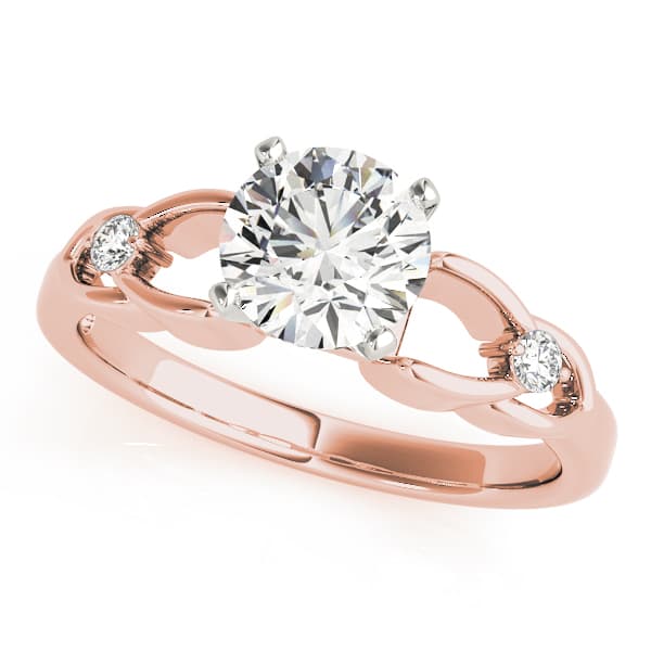 Celtic Knot 2 Stone, style 84573, Front view in rose gold