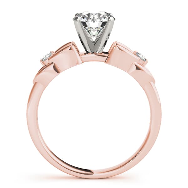 Celtic Knot 2 Stone, style 84573, Side view in rose gold