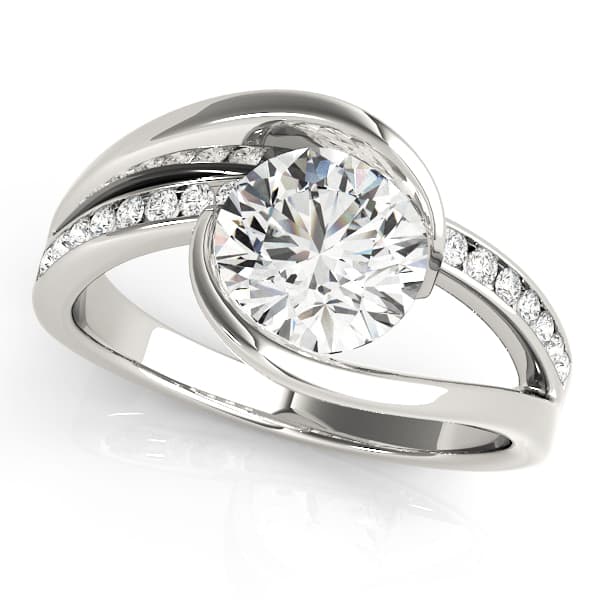 Bypass Split Shank Engagement Ring — style 84580 in 10k White Gold