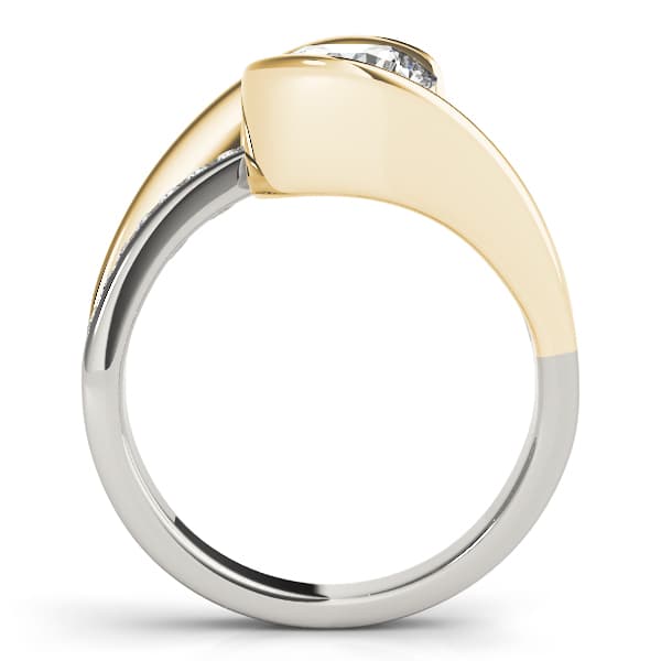 Bypass Split Shank Engagement Ring, style 84580, Side view in yellow gold