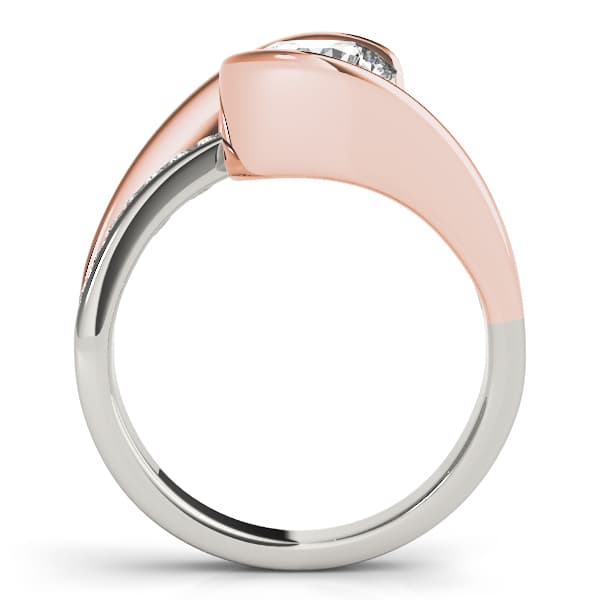 Bypass Split Shank Engagement Ring, style 84580, Side view in rose gold