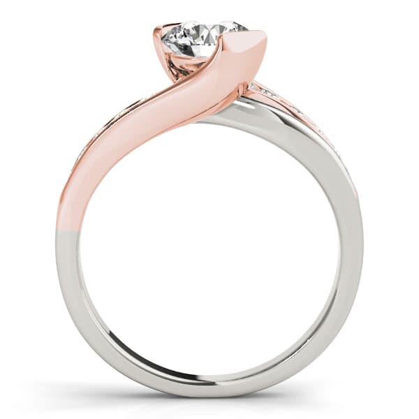 Bypass Channel Set Engagement Ring, style 84584, Side view in rose gold