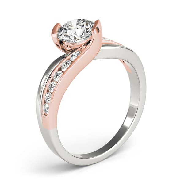 Bypass Channel Set Engagement Ring, style 84584, Top view in rose gold
