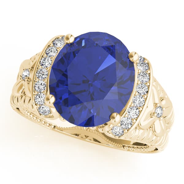 Oval - Textured Color (0.18 ct. tw.), Front view in yellow gold