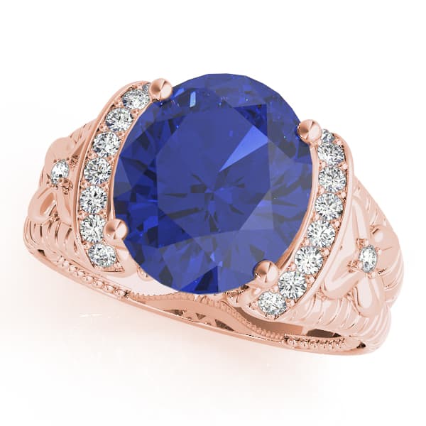 Oval - Textured Color (0.18 ct. tw.), Front view in rose gold