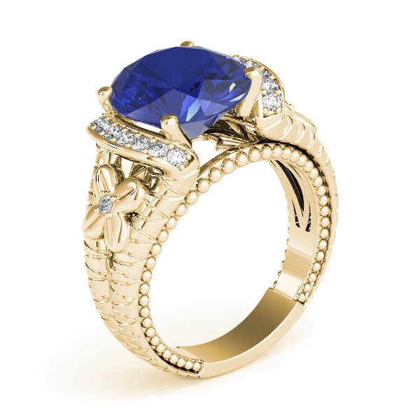 Oval - Textured Color (0.18 ct. tw.), Angle view in yellow gold