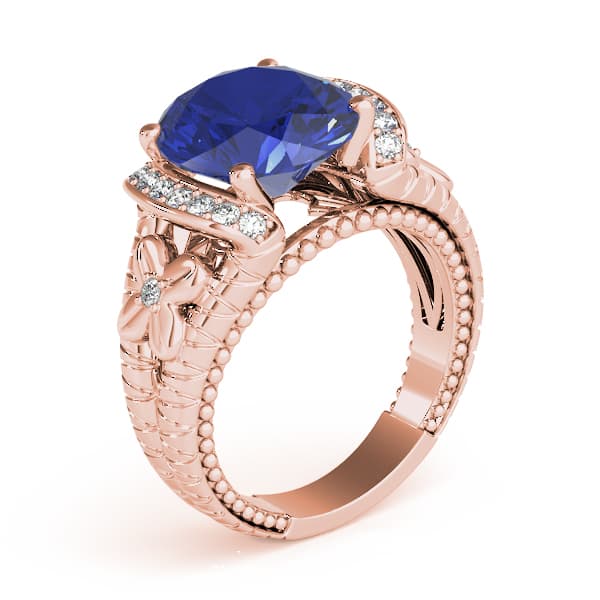 Oval - Textured Color (0.18 ct. tw.), Angle view in rose gold