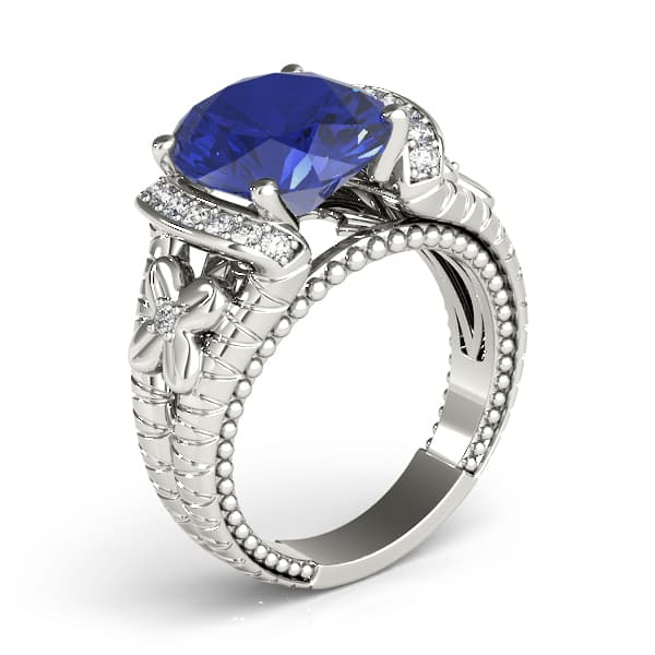 Oval - Textured Color (0.18 ct. tw.), Angle view in white gold or platinum