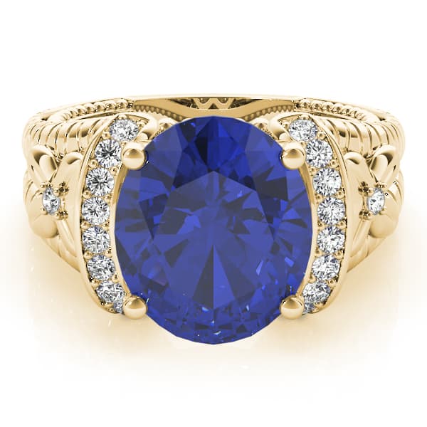 Oval - Textured Color (0.18 ct. tw.), On hand view in yellow gold
