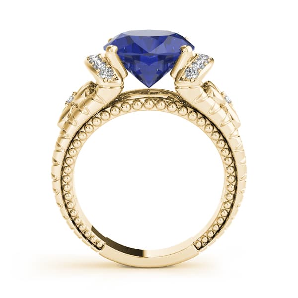 Oval - Textured Color (0.18 ct. tw.), Side view in yellow gold