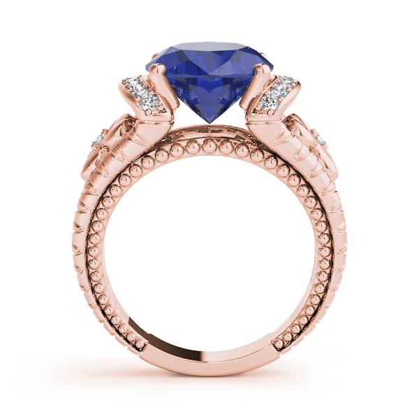 Oval - Textured Color (0.18 ct. tw.), Side view in rose gold