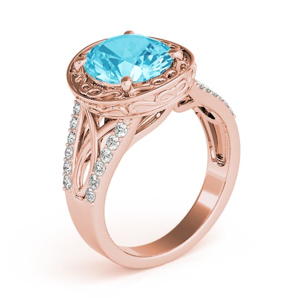 Oval-split Shank Design (1/4 ct. tw.), Angle view in rose gold