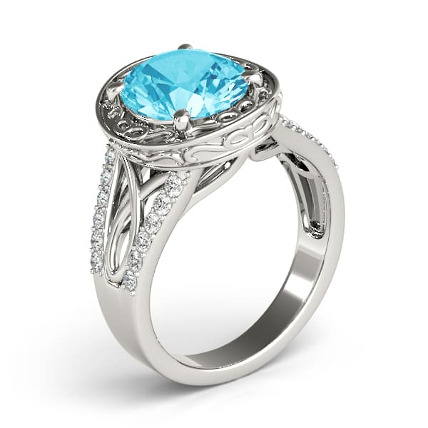 Oval-split Shank Design (1/4 ct. tw.), Angle view in white gold or platinum