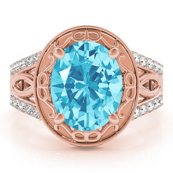 Oval-split Shank Design (1/4 ct. tw.), On hand view in rose gold
