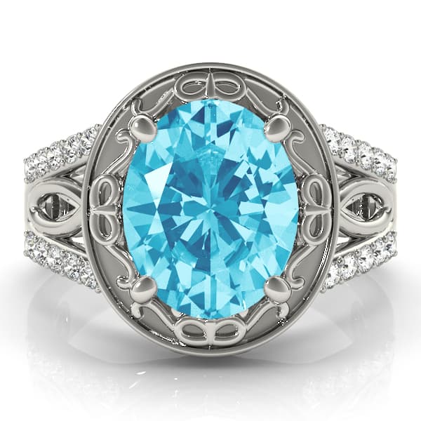 Oval-split Shank Design (1/4 ct. tw.), On hand view in white gold or platinum