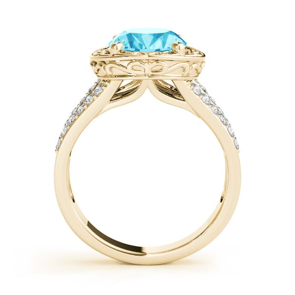 Oval-split Shank Design (1/4 ct. tw.), Side view in yellow gold