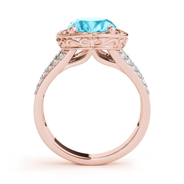 Oval-split Shank Design (1/4 ct. tw.), Side view in rose gold