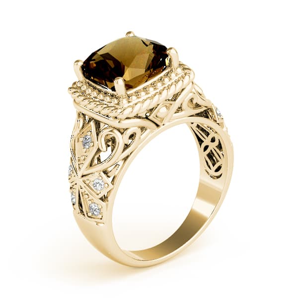 9mm Cushion (0.08 ct. tw.), Angle view in yellow gold