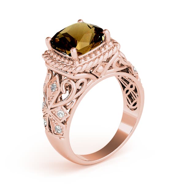9mm Cushion (0.08 ct. tw.), Angle view in rose gold