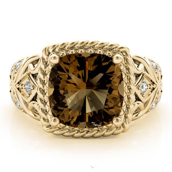 9mm Cushion (0.08 ct. tw.), On hand view in yellow gold