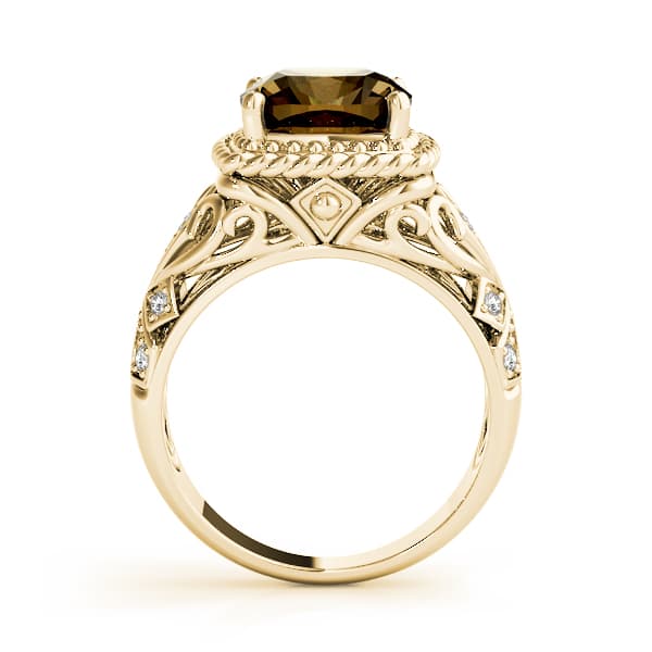 9mm Cushion (0.08 ct. tw.), Side view in yellow gold