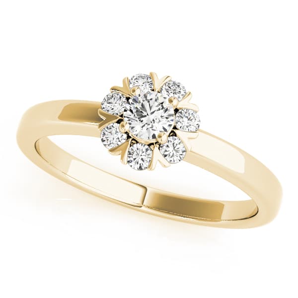 Cluster Ring, Split Prongs, style 84596, Front view in yellow gold