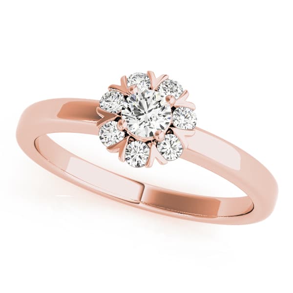 Cluster Ring, Split Prongs, style 84596, Front view in rose gold