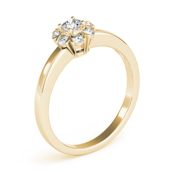 Cluster Ring, Split Prongs, style 84596, Angle view in yellow gold