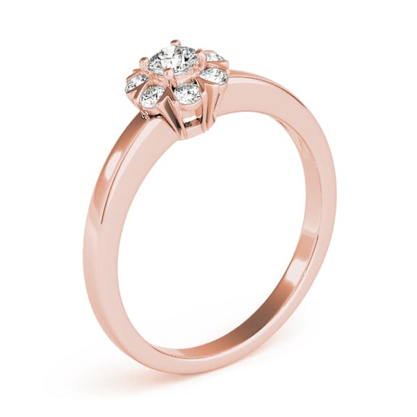 Cluster Ring, Split Prongs, style 84596, Angle view in rose gold