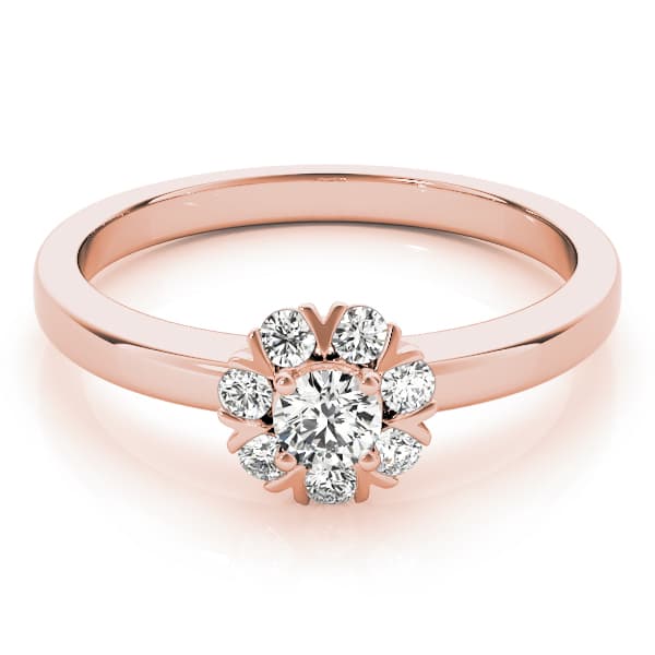 Cluster Ring, Split Prongs, style 84596, On hand view in rose gold