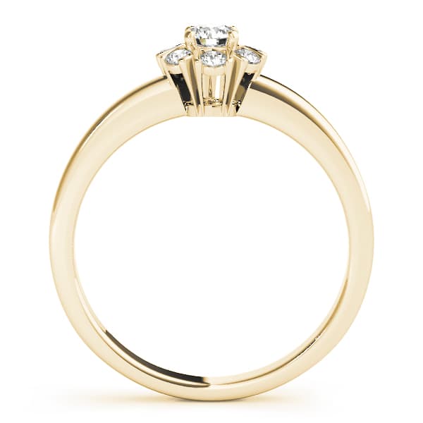 Cluster Ring, Split Prongs, style 84596, Side view in yellow gold