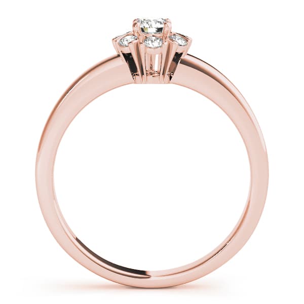 Cluster Ring, Split Prongs, style 84596, Side view in rose gold