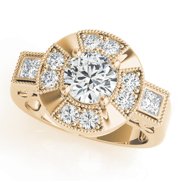 Engagement Ring, style 84603, Front view in yellow gold