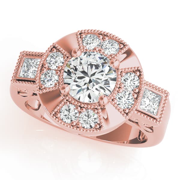 Engagement Ring, style 84603, Front view in rose gold