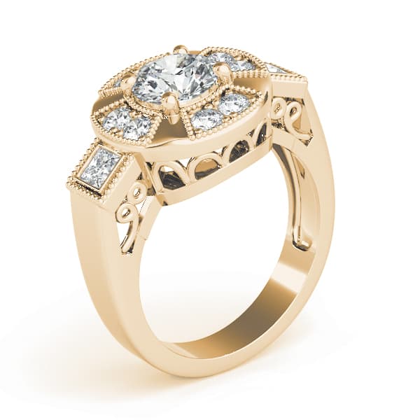 Engagement Ring, style 84603, Angle view in yellow gold