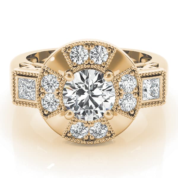 Engagement Ring, style 84603, On hand view in yellow gold