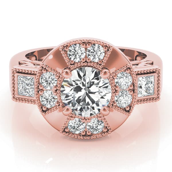 Engagement Ring, style 84603, On hand view in rose gold