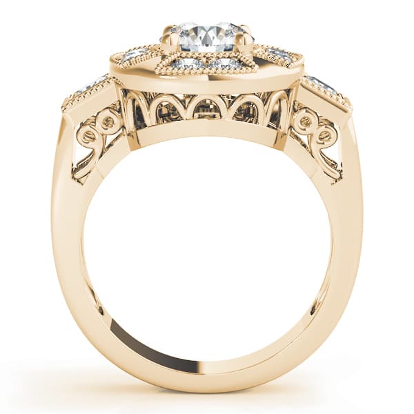 Engagement Ring, style 84603, Side view in yellow gold