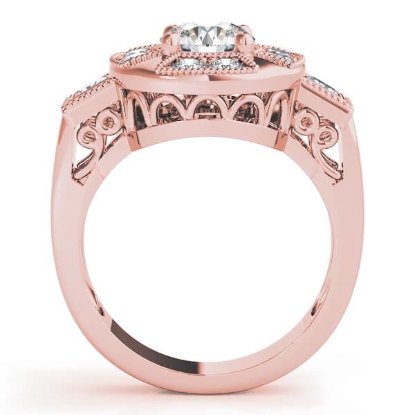 Engagement Ring, style 84603, Side view in rose gold