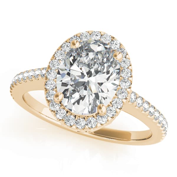 Oval Halo, style 84606, Front view in yellow gold