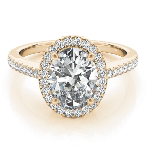 Oval Halo, style 84606, On hand view in yellow gold