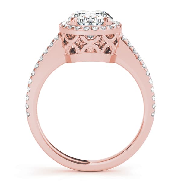 Oval Halo, style 84606, Side view in rose gold