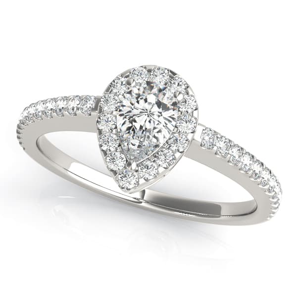 PEAR HALO — style 84607 in 10k White Gold
