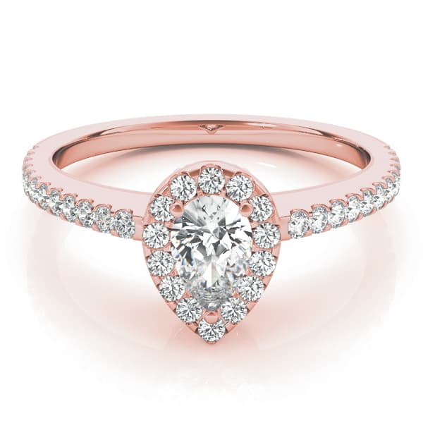 Pear Halo, style 84607, On hand view in rose gold