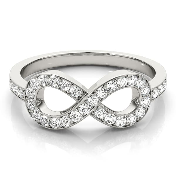 Infinity Fashion Rings (0.4 ct. tw.), On hand view in white gold or platinum